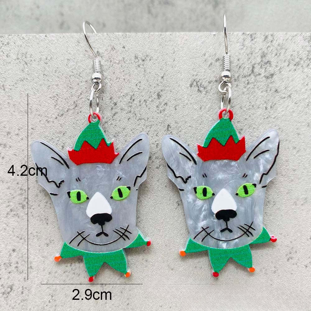Wholesale Christmas Creative Puppy Elk Acrylic Earrings ACC-ES-ChenY084