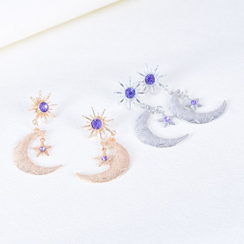 Wholesale Electroplating Star Moon Earrings ACC-ES-XingHe006