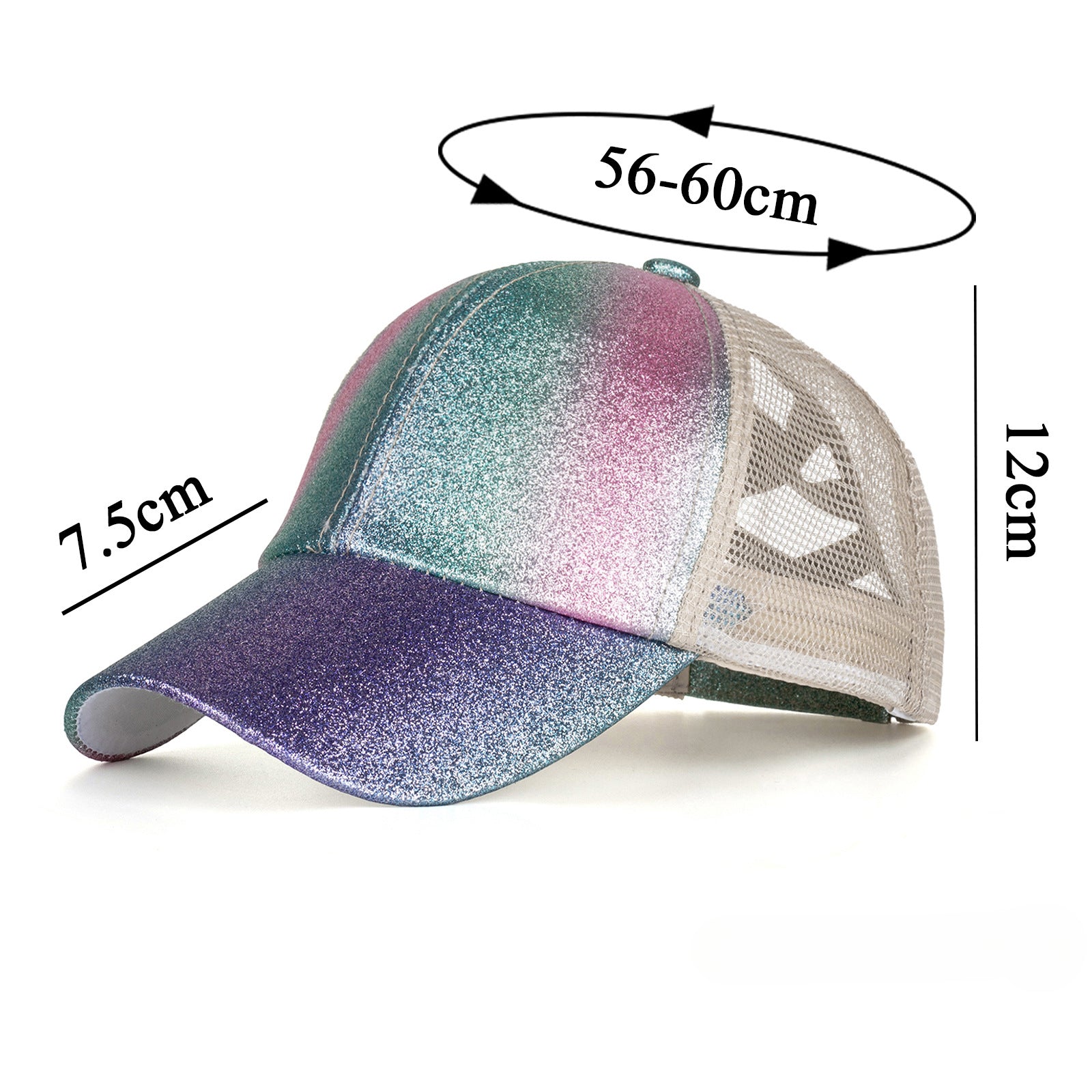 Wholesale Glitter Cross Ponytail Baseball Cap Hat ACC-HT-ZhongMei001