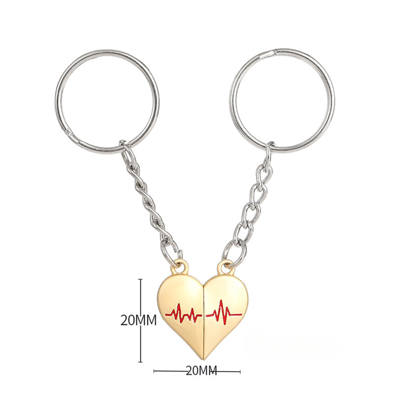 Wholesale Creative Love ECG Magnetic Keychains ACC-KC-JinZhu017