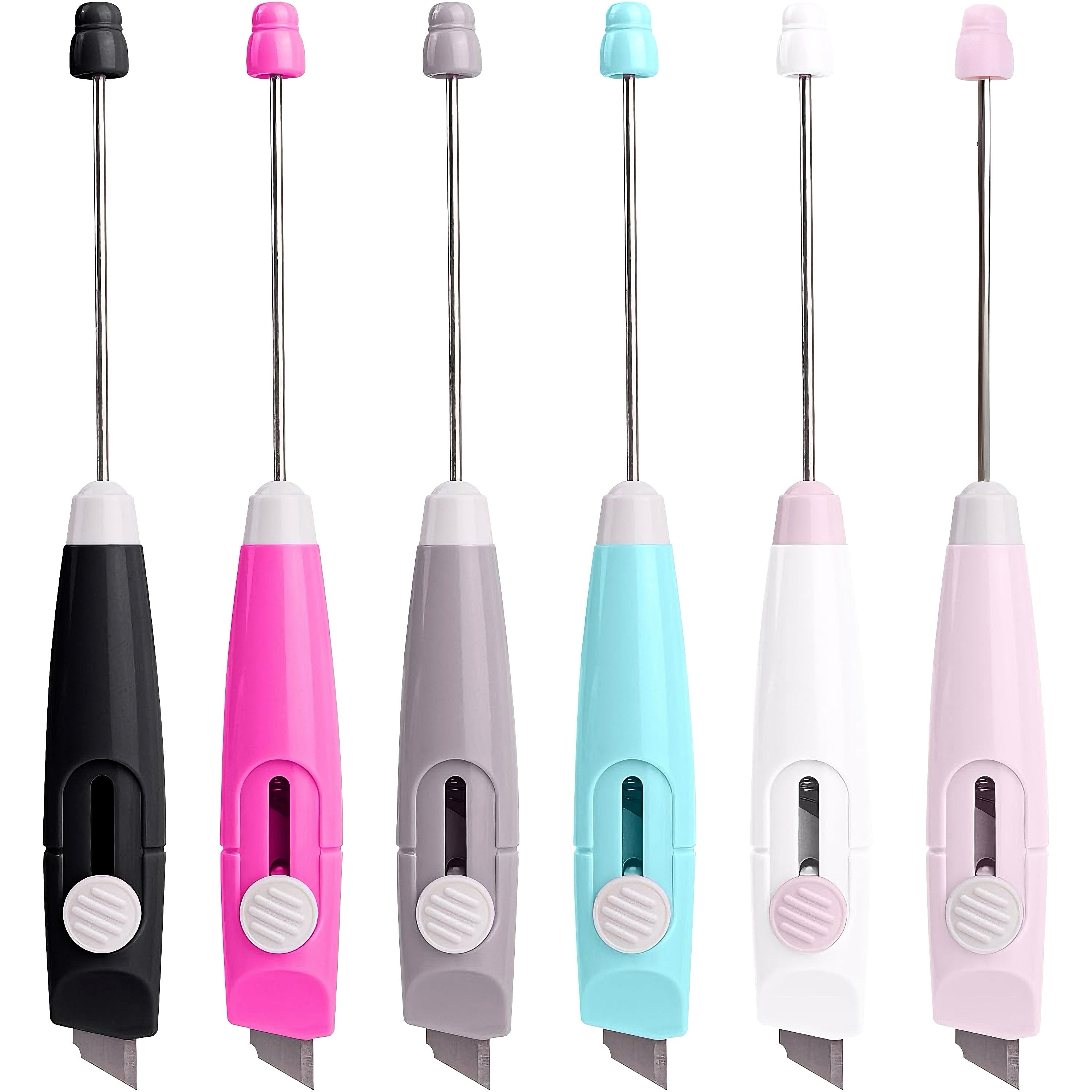 6pcs/ 12pcs Beadable Mini Art Knife Portable Small Express Unboxing Knife Cute Design Open Envelope Office Paper Cutting Art Knife