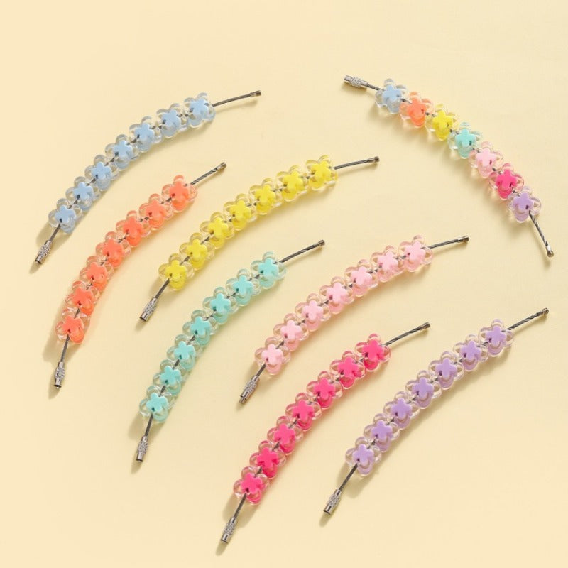 Wholesale Acrylic Dopamine Colored Flower Bracelet Keychain ACC-KC-RongRui025