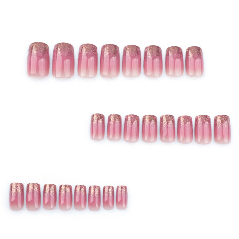 Wholesale 24 Pieces/box Gold Glitter Gradient Nails Kits Nail Stickers ACC-NS-LeFan234