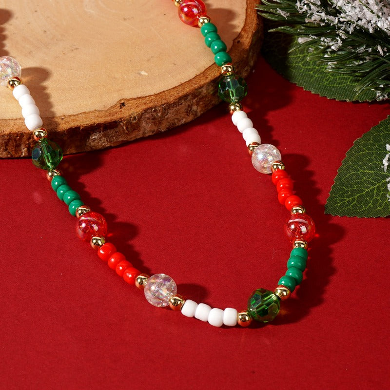 Wholesale Handmade Beaded Christmas Pearl Necklace ACC-NE-GWL001