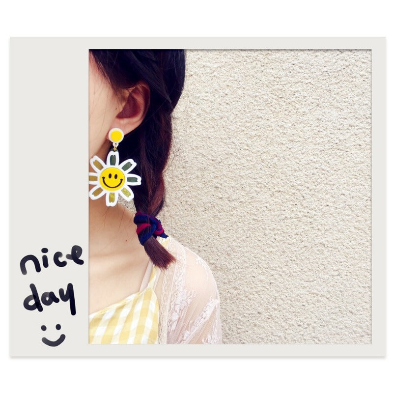 Wholesale Colorful Geometric Acrylic Flower Earrings ACC-ES-CT033