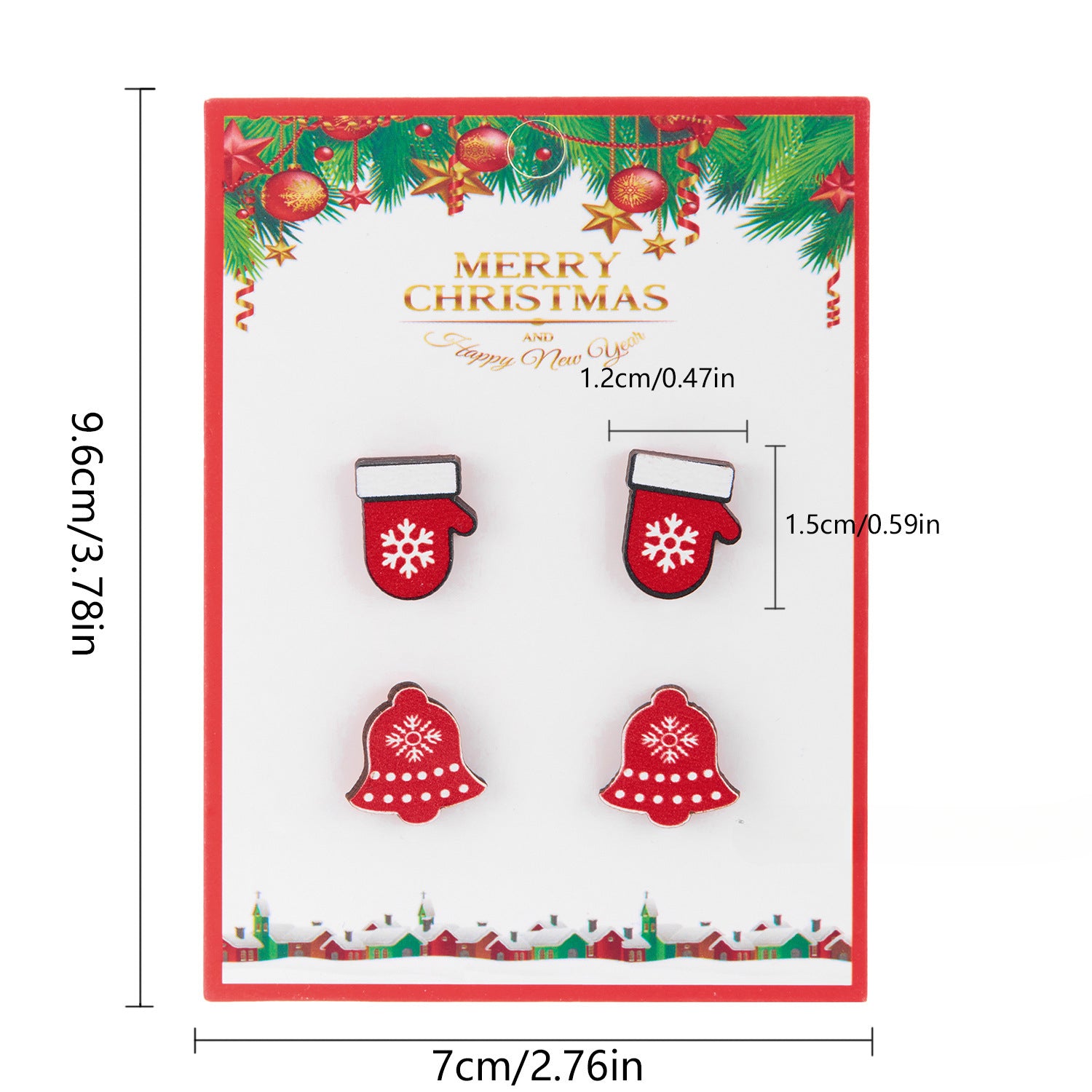 Wholesale Christmas Snowman Snowflake Wood Earrings Set ACC-ES-YingHao001