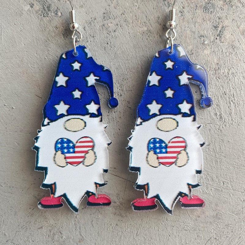 Wholesale 2 Pairs/pack Tie-dye Water Drop Acrylic Transparent Earrings ACC-ES-HY193