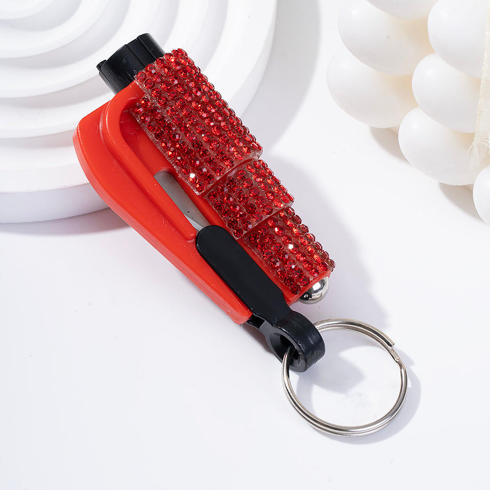 Wholesale Mini Car Hammer Seat Belt Release Keychain with Drill ACCVIP-KC-ZhiYa013