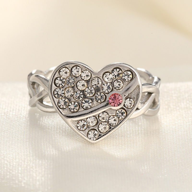 Wholesale Line Ring Micro-Inlaid Zirconia Stainless Steel Open Rings  ACC-RS-TaiMei005