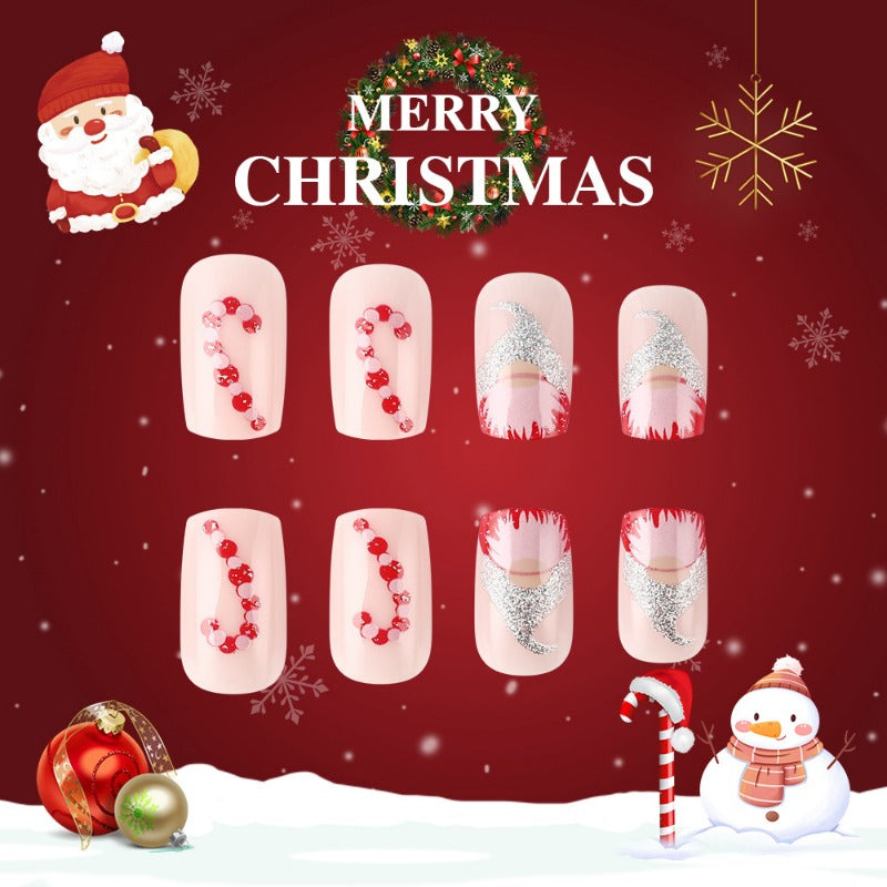 Wholesale 24 Pieces/box Christmas Canes Nails Kits Nail Stickers ACC-NS-MiKe004