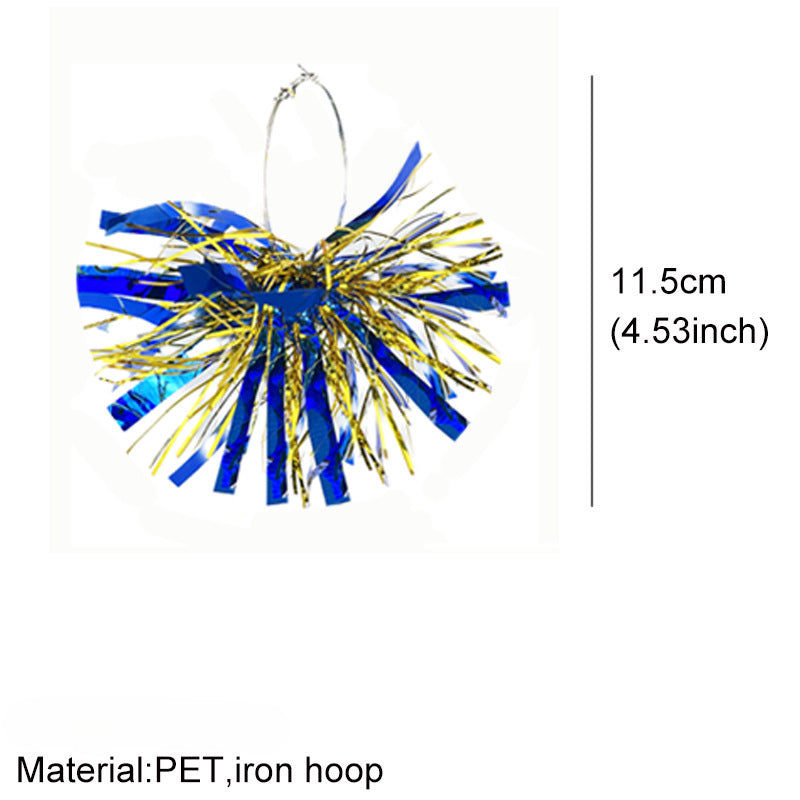 Wholesale 2 pairs/pack Hanukkah Fireworks Festival Bright Blue Snowflakes Earrings ACC-ES-HY178