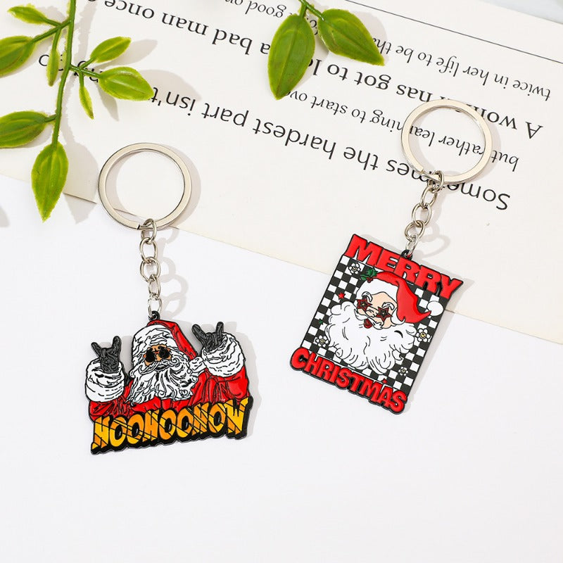 Wholesale Christmas Creative Funny Pattern Santa Claus Alloy Keychain  ACC-KC-KeFeng001
