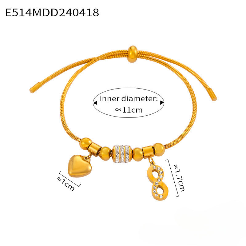 Wholesale Retro Ethnic Style Diamond Geometric Titanium Steel Bracelet ACC-BT-OMK003