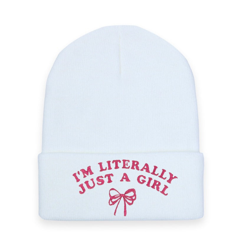 Wholesale Letter Bow Knitted Hat Warm Embroidered Wool Hat ACC-HT-HaiPu037