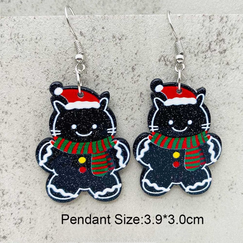 Wholesale Acrylic Christmas Snowflake Santa Earrings ACC-ES-ChenY089