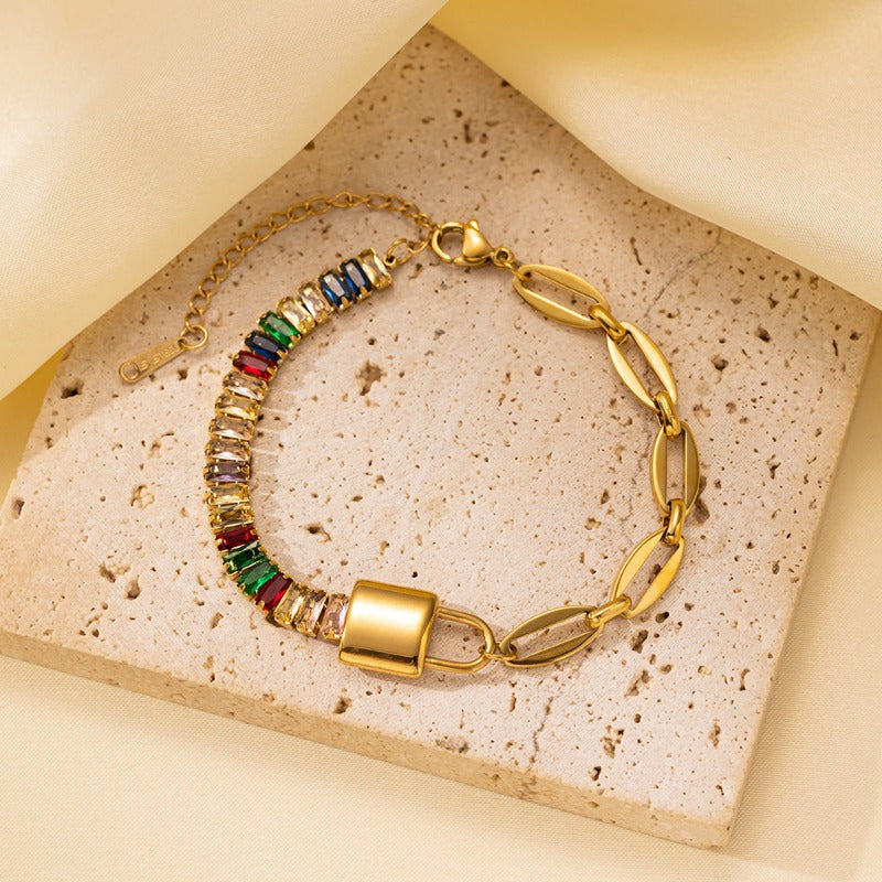 Wholesale 18K Gold Stainless Steel Diamond Bracelet ACC-BT-QiYun008