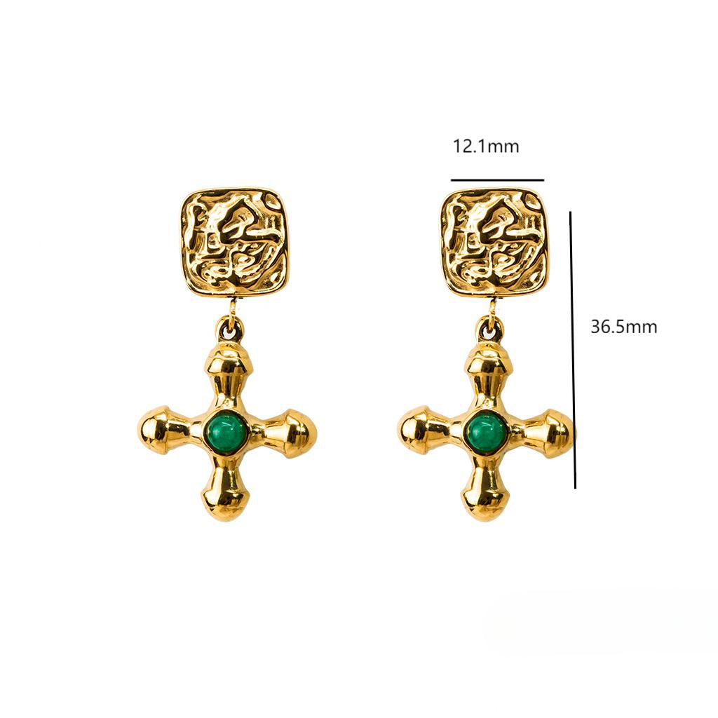 Wholesale Stainless Steel Electroplated 18K Gold Earrings Necklaces ACC-NE-YuHui007