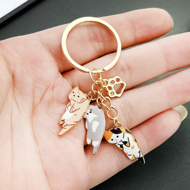 Wholesale Oil Dripping Cute Cat Keychain ACC-KC-Luneng001