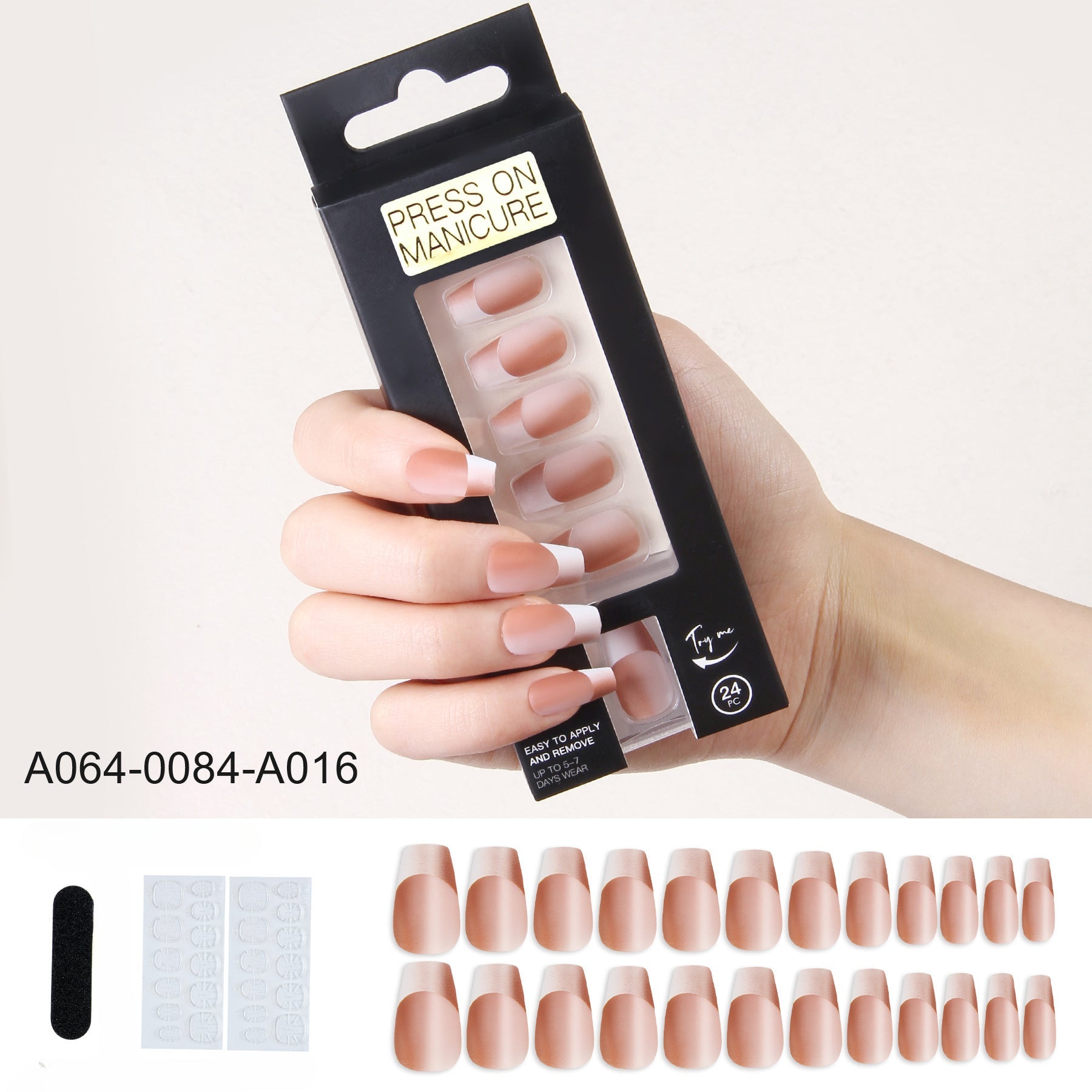 Wholesale Press on Nails Kits 24 Ballet Nail Adhesive Nail Enhancement Tablets ACC-NS-XKQ008