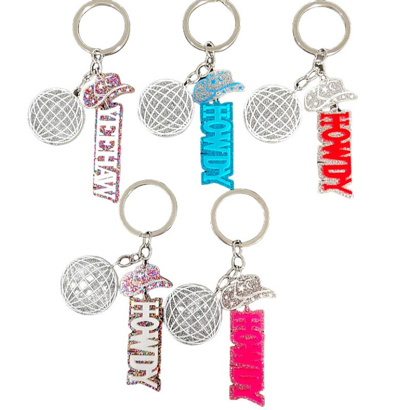 Wholesale Western Cowboy Tribe Acrylic English Letter Keychain ACC-KC-XueP002