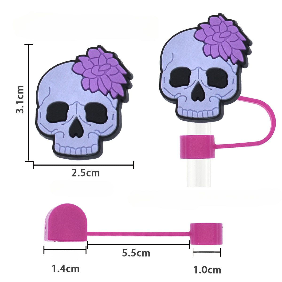 Wholesale Random 100pcs Straw Tube Cap Cartoon Halloween Series Straw Cover ACC-SCR-RYY053