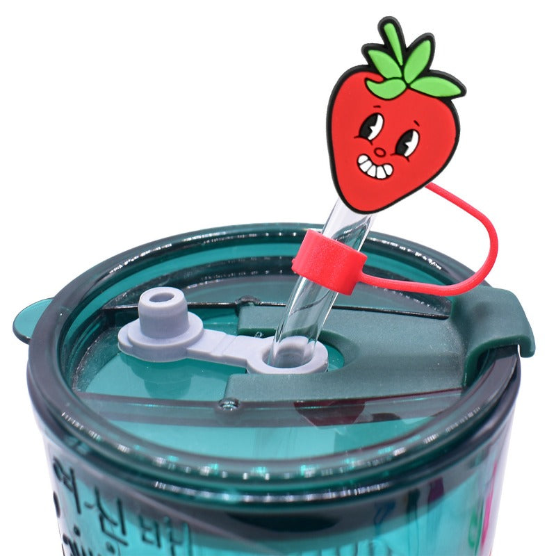 Wholesale Random 100pcs Valentine's Day Love 10mm PVC Soft Straw Tube Cap ACC-SCR-RYY122