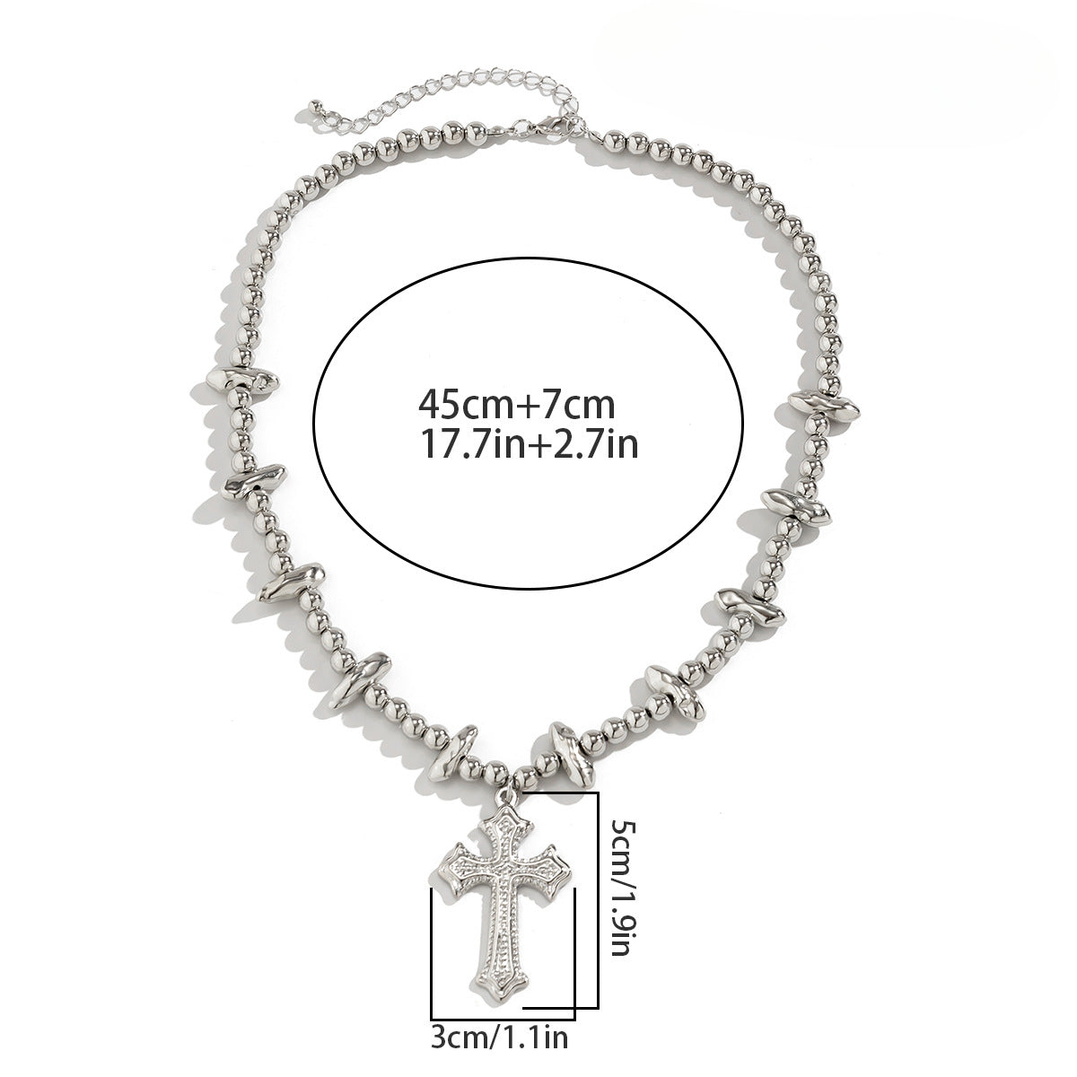 Wholesale Men's Cross Irregular Beaded Necklace ACC-NE-Puxin008