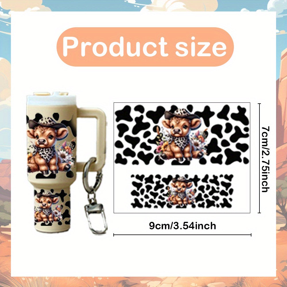 32pcs Western Style UV DTF Wraps Rub on Transfer Stickers 8 Different Style for Mini Tumbler Cup Keychains Accessories DIY Gift Cup Sticker Gift