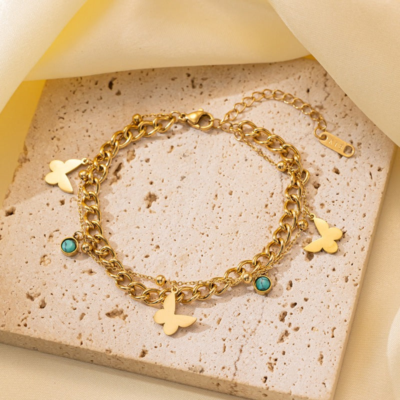 Wholesale Stainless Steel Gold Bracelet ACC-BT-QiYun005