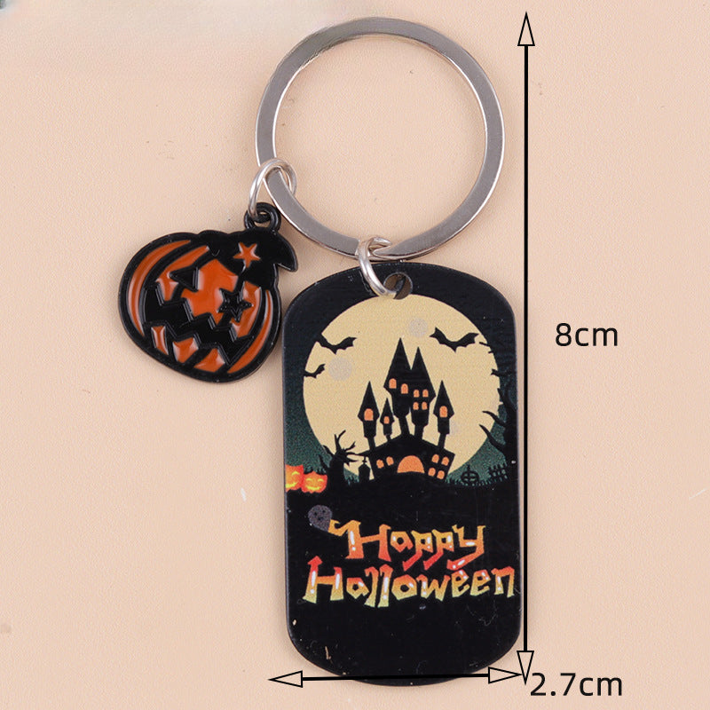 Wholesale Halloween Pumpkin Bat Stainless Steel Keychain ACC-KC-DA016