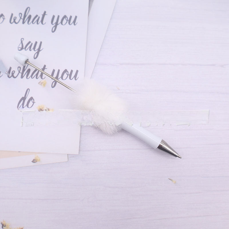 Wholesale Beadable Pen Plush Pom Pom Beadable Pen ACC-PN-CY001