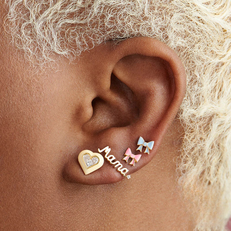 Wholesale S925 Sterling Silver Bow Color Stud Earrings Bow Earrings ACC-ES-KaNaier002