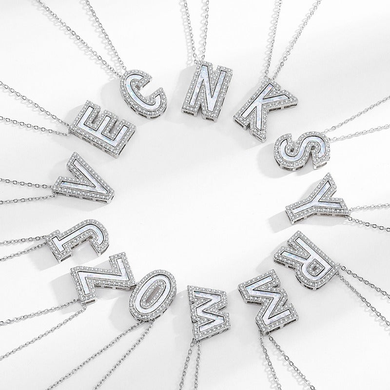 Wholesale Letter Colored Crystal Clavicle Necklaces ACC-NE-MeiLi001