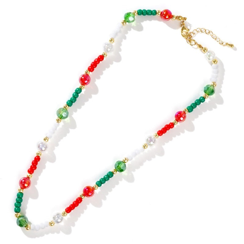 Wholesale Handmade Beaded Christmas Pearl Necklace ACC-NE-GWL001