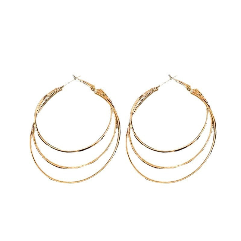 Wholesale Multi-layer Round Geometric Earrings ACC-ES-HaoWen007