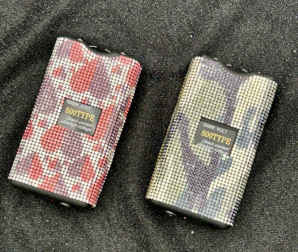 Wholesale 2pcs/set Colorful Butterfly Leopard Print Sunflower Rhinestone Flashlight Plastic Keychain ACCHW-KC-ZhiYa007