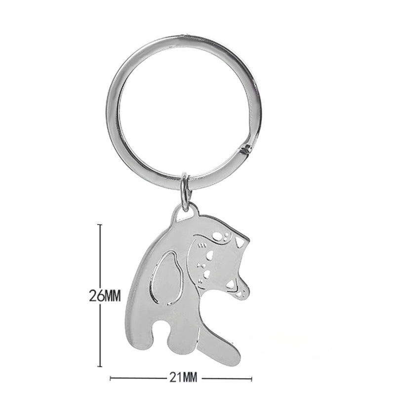 Wholesale Cartoon Heart Cat Stainless Steel Keychains ACC-KC-JinZhu012