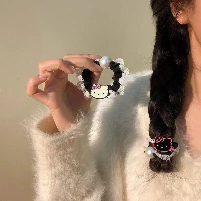 Wholesale Retro Lace Cartoon Cat Hair Scrunchies  ACCVIP-HS-Yint006