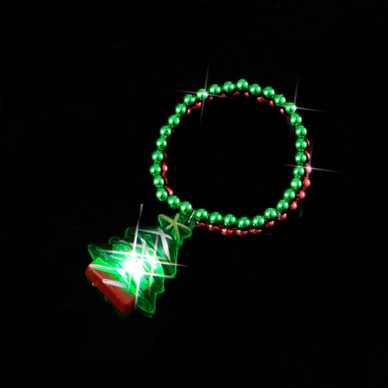 Wholesale 5pcs Christmas Bracelet LED Christmas Tree Green Light Bulb Glow Bracelets ACC-BT-ChuanSha001