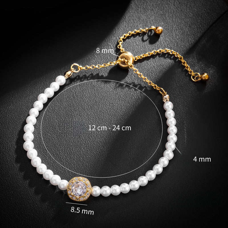 Wholesale Rose Gold Love Zircon Bracelet Alloy Diamond Women's Bracelet ACC-BT-LR003