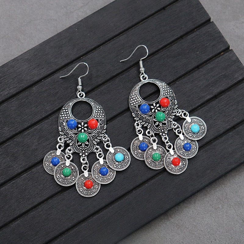 Wholesale Retro Ethnic Earrings Boho Tassel Stud Earrings Bohemian Vintage ACC-ES-Luox009