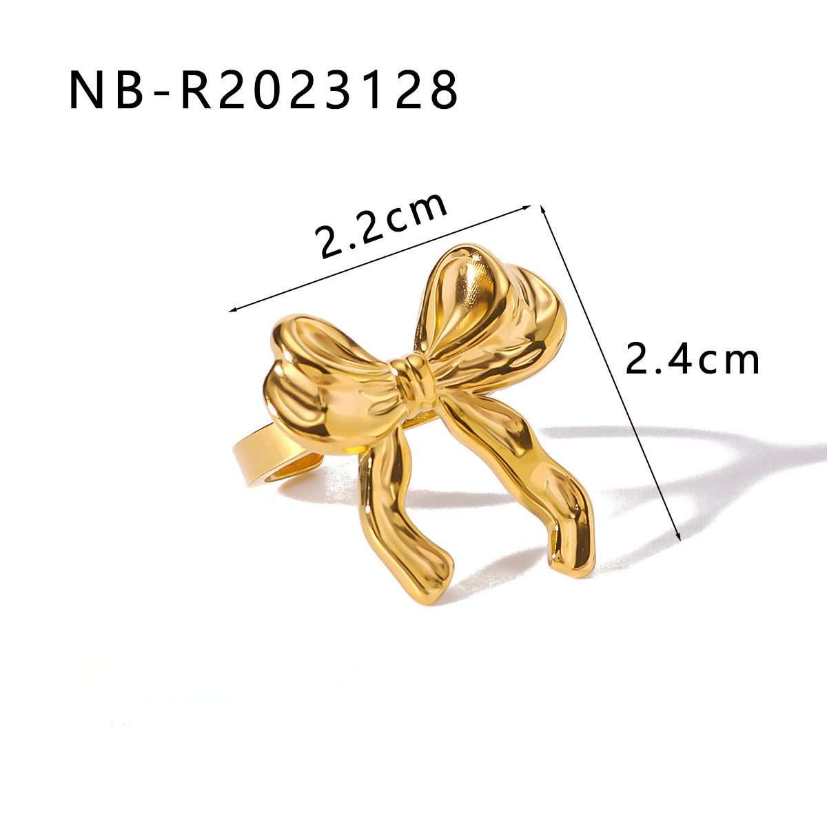 Wholesale Bow Stainless Steel Zircon Textured Rings Set ACC-RS-Xiny009