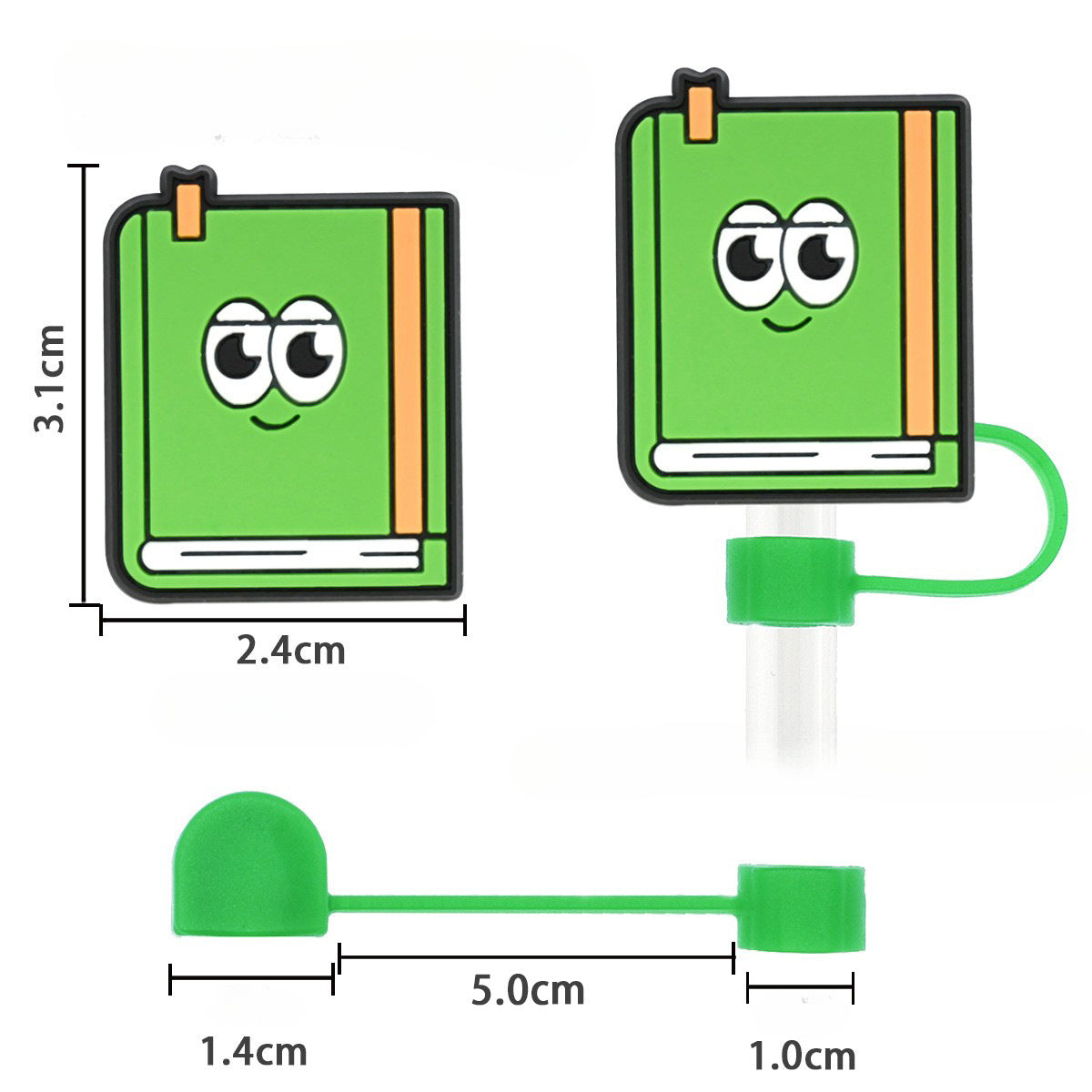 Wholesale Random 100pcs Back To School 10mm PVC Soft Glue Straw Tube Cap ACC-SCR-RYY095