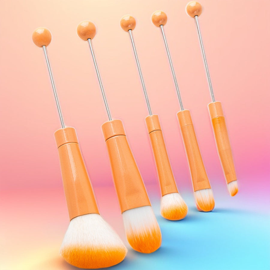 Wholesale Gradient Color Beadable 5-piece Set DIY Beaded Makeup Brush Beauty Tools ACC-MB-HuaH002