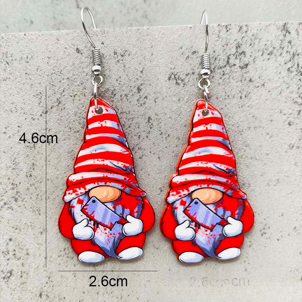 Wholesale Christmas Snowflake Elk Bell Christmas Dwarf Acrylic Earrings ACC-ES-ChenY085