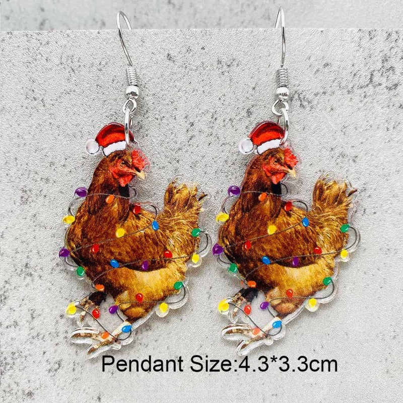 Wholesale Acrylic Christmas Snowflake Santa Claus Earrings ACC-ES-ChenY088