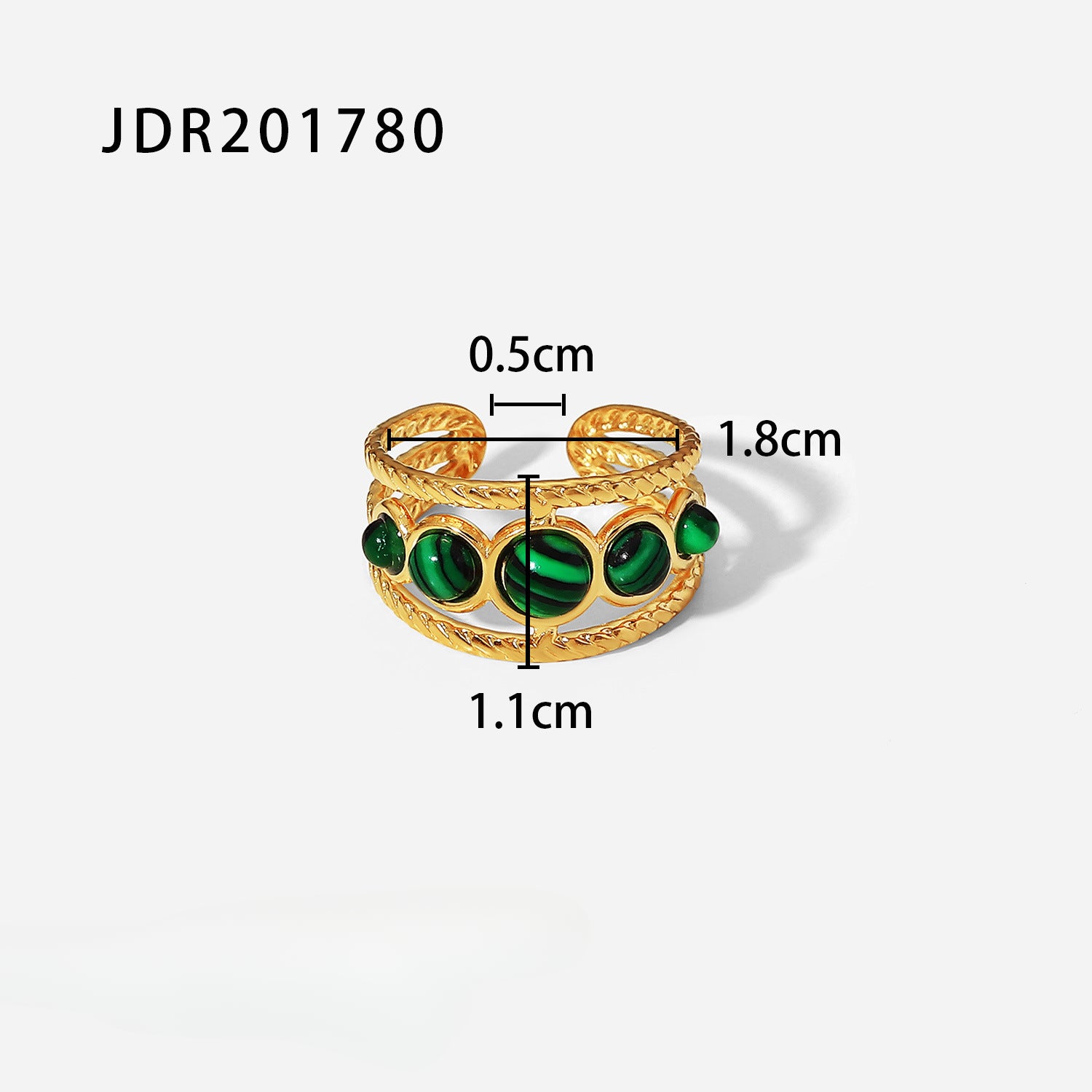 Wholesale Vintage Oil Drop 18k Stainless Steel Open Rings ACC-RS-WanX005