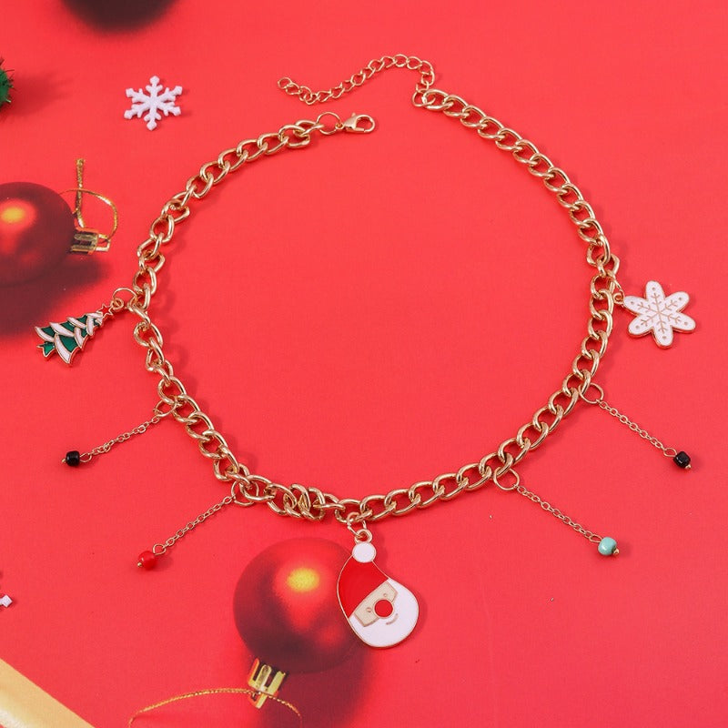 Wholesale Christmas Alloy Oil Drop Necklaces ACC-NE-YueSen009