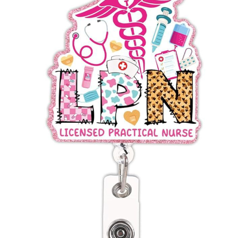 Wholesale Glitter Nurse Acrylic Doctor and Nurse Badge Reels Keychains ACC-KC-ChiHai021