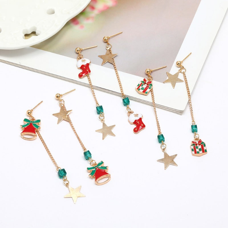 Wholesale Christmas Earrings Tassel Oil Drop Boots Bell Pendant Earrings ACC-ES-DingZhou002